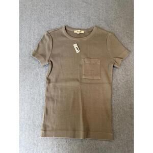 Madewell Pocket Tee Garment-Dyed Ribbed Crewneck Burnished Grey Size XXS NWT